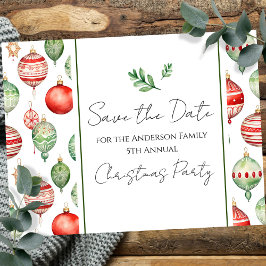 Postal Fiesta de Navidades de familia retro Guardar el ár