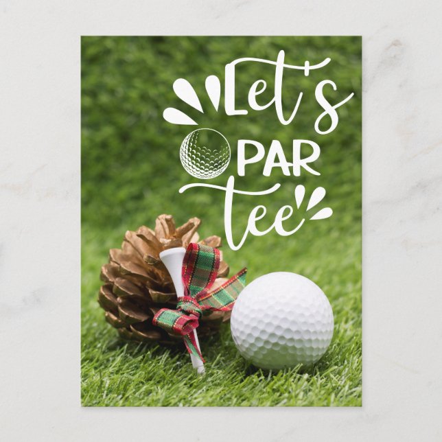 Postal Fiesta de Navidades del Golf Let's Par Tee Golfer (Anverso)