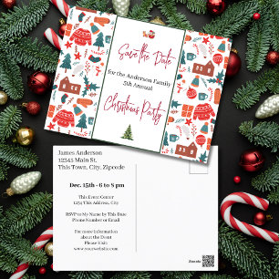 Postal Fiesta de Navidades familiares salva a un suéter f