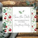 Postal Fiesta de Navidades familiares salva la fecha<br><div class="desc">Diseño de Navidades acuarelas divertidas. Todo el texto es ajustable y fácil de cambiar para sus propias necesidades fiestas. Guardar las postales del fiesta de Navidades de la familia Date.</div>