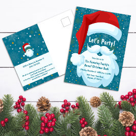 Postal Fiesta de Navidades personalizados de Santa en neg