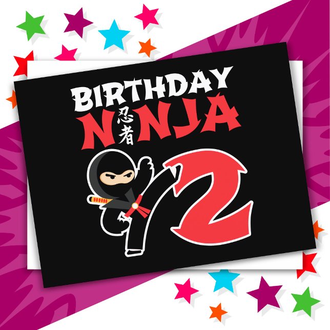 Postal Fiesta de Ninja de Karate de 2 Años Cumpleaños de  (Subido por el creador)