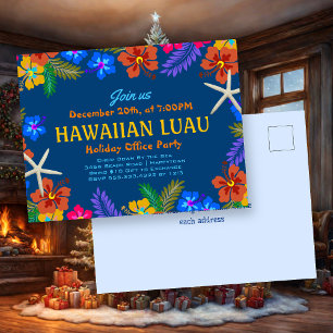 Postal Fiesta de Oficina de Vacaciones de Luau Hawaiano H