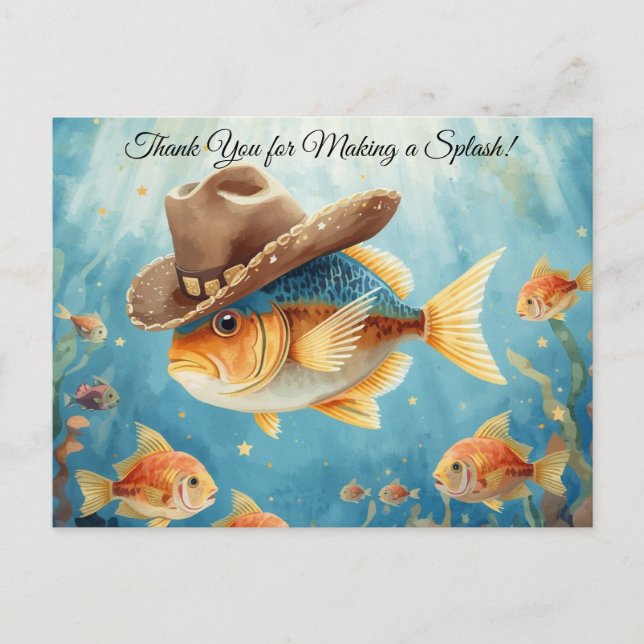 Postal Fiesta de Pescado tema Texas GRACIAS (Anverso)