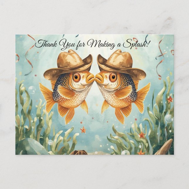 Postal Fiesta de Pescado tema Texas GRACIAS (Anverso)