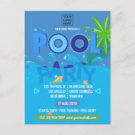 Postal Fiesta de Piscina de Verano Corporativa/Club