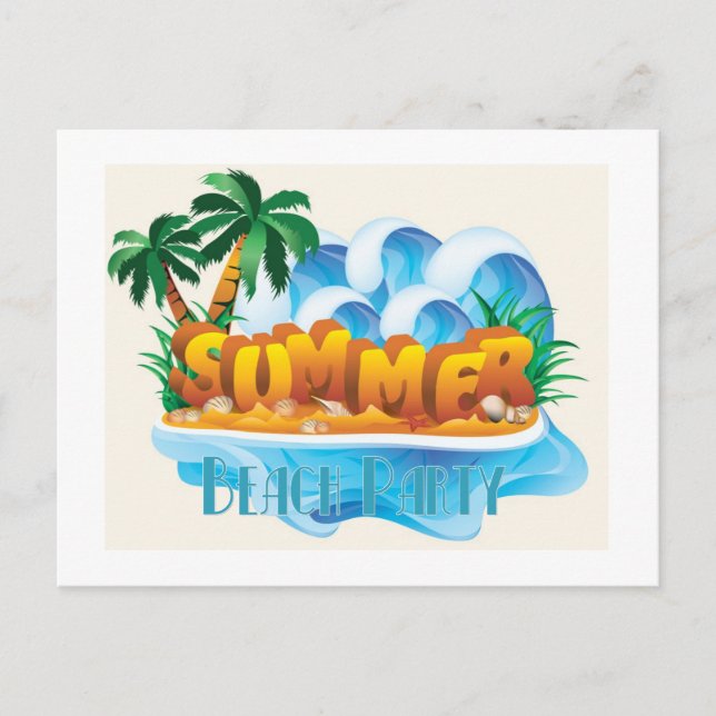 Postal Fiesta de playa (Anverso)
