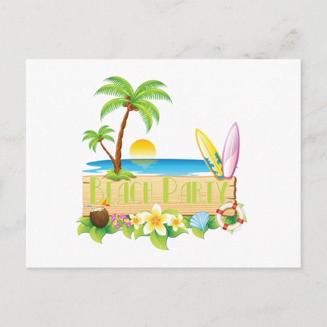 Postal Fiesta de playa (Anverso)
