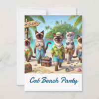 Fiesta de playa para gatos amantes de la temática 