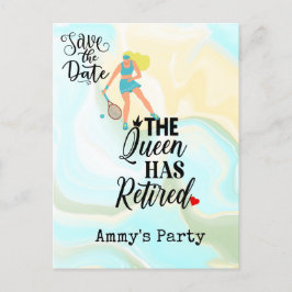 Postal Fiesta de retiro de tenis Guardar fecha