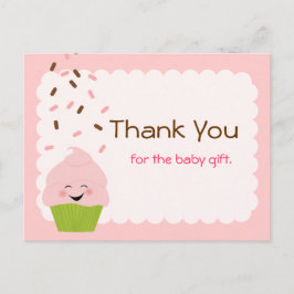 Postal Fiesta de rociadores de bebé gracias en rosa