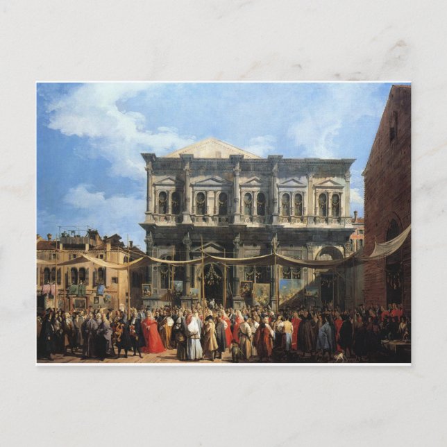 Postal Fiesta de San Rocco por Canaletto (Anverso)