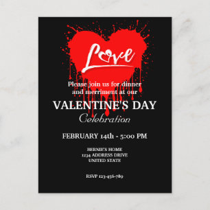 POSTAL FIESTA DE SAN VALENTÍN CON CORAZÓN ROJO DE AMOR