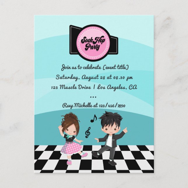Postal Fiesta de Sock Hop (Anverso)