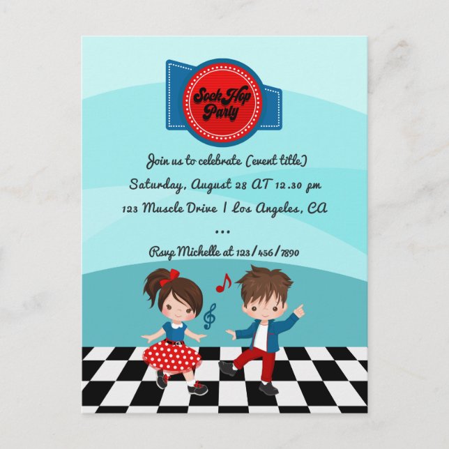 Postal Fiesta de Sock Hop del 4 de julio (Anverso)