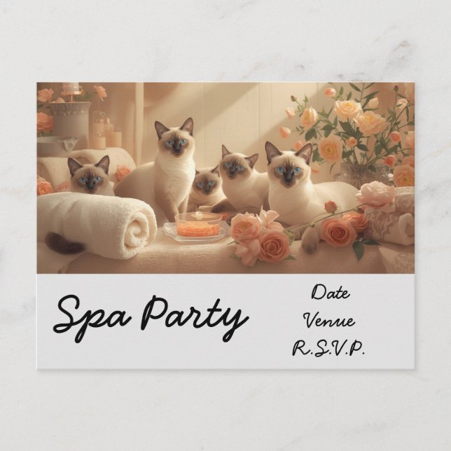 Postal Fiesta de Spa Cat en tratamiento de spa (Anverso)