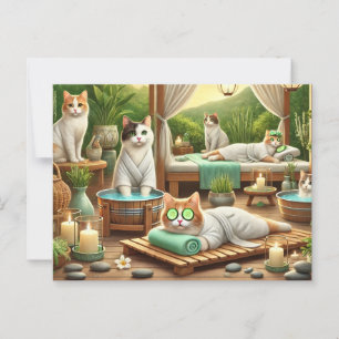 Postal Fiesta de Spa para los amantes del gato siameses