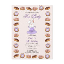 fiesta de té de cumpleaños invita a conejito y don