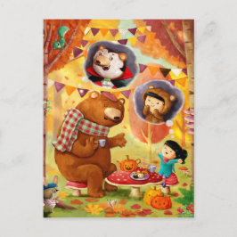 Postal Fiesta de té de Halloween