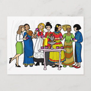 Postal Fiesta de té internacional