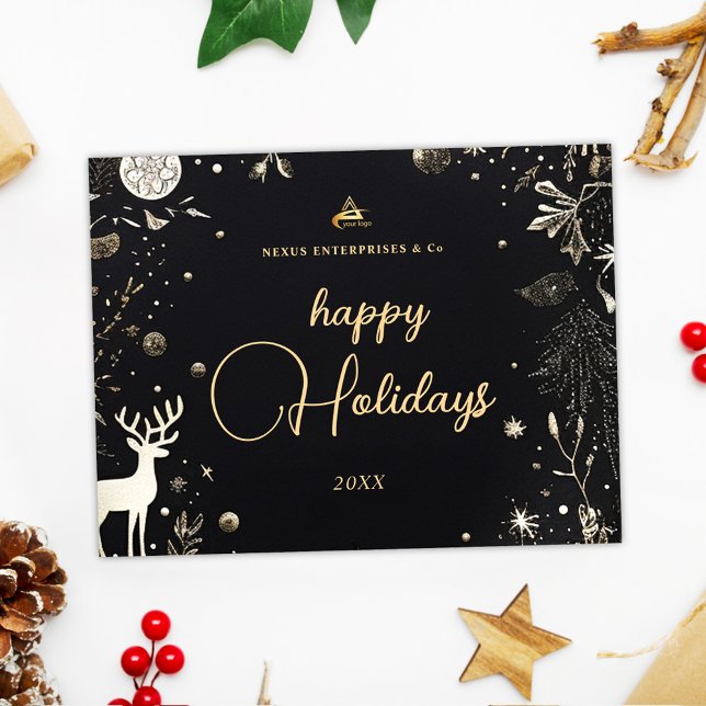 Postal Fiesta de vacaciones empresariales de Navidades mo (Modern Christmas Corporate Business Holiday Party Postcard)