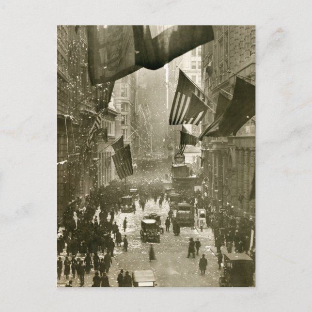 Postal Fiesta de Wall Street, fin de la Primera Guerra Mu (Anverso)