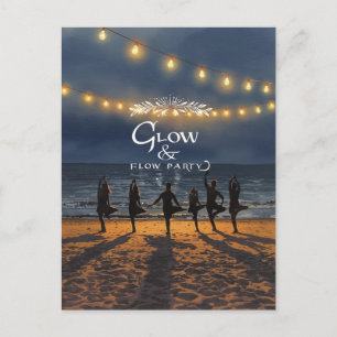 Postal Fiesta de Yoga Crece y Fluye con fondo de océano
