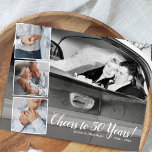 Postal fiesta del 50° aniversario Boda, cualquier año, fo<br><div class="desc">Celebra un gran aniversario de boda con esta invitación de la fiesta de postales que incluye 4 fotos de la pareja de aniversario. Fácilmente personalizar con todos los detalles de su fiesta en la parte delantera y trasera. Perfecto para cualquier año,  sólo cambia los 50 a 40,  60,  etc.</div>