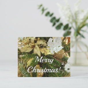 Postal Fiesta del Árbol de Navidad Plateado y Oro II