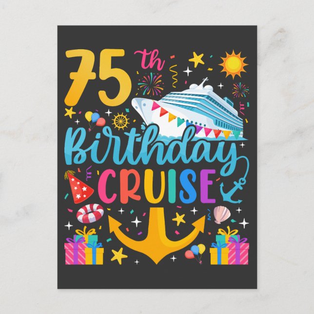 Postal fiesta del Día B del crucero de cumpleaños 75 (Anverso)