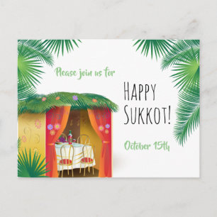Postal Fiesta del Festival de Sukkot Sukkah Lulav y Etrog
