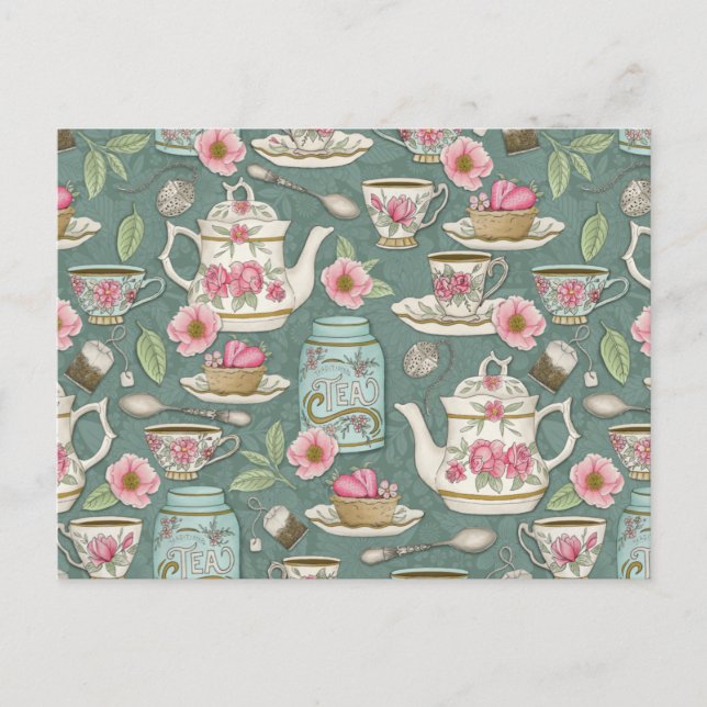 Postal Fiesta del té de cosecha (Anverso)