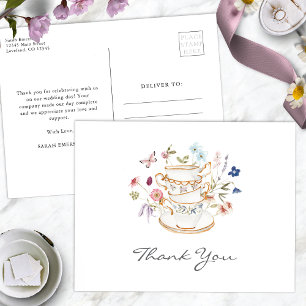 Postal Fiesta del Té de Flores Silvestres para Despedida 