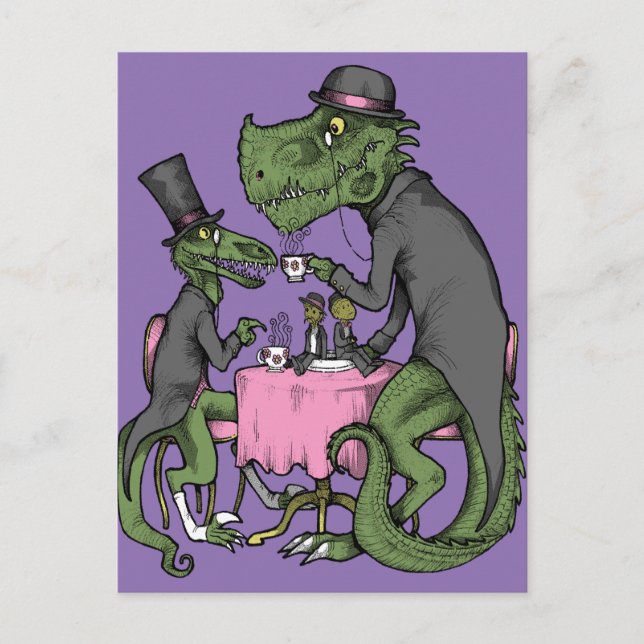 Postal Fiesta del té Jurásico (Anverso)