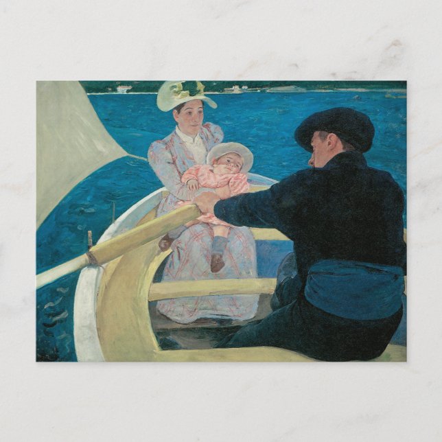 Postal Fiesta en bote por Mary Cassatt, Bella Artes de la (Anverso)