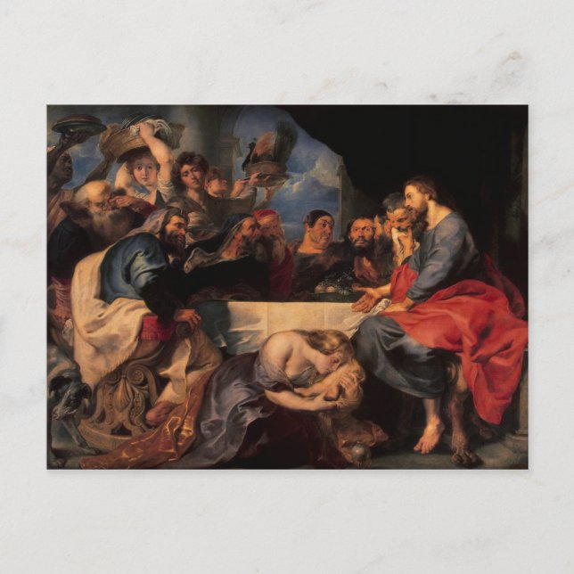 Postal Fiesta en la casa de Simón el Fariseo, c.1620 (Anverso)
