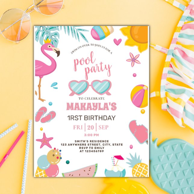 Postal Fiesta en la Piscina | Fiesta de Cumpleaños con Te (Subido por el creador)