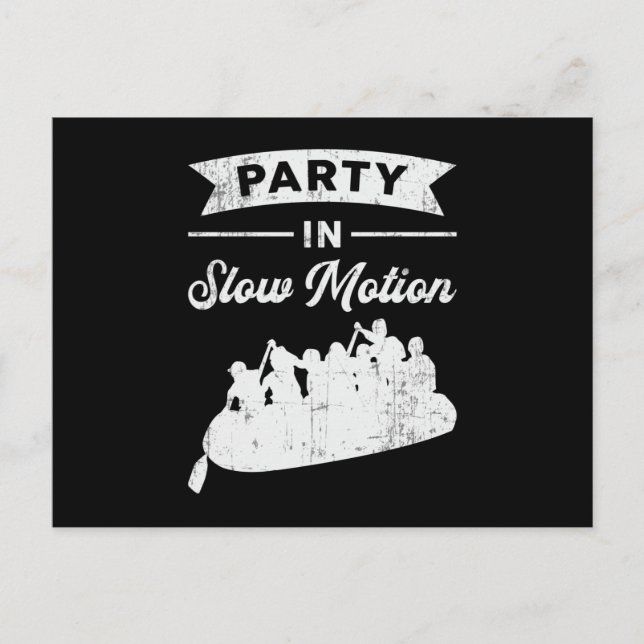 Postal Fiesta En Movimiento Lento Canoa Bote Funny (Anverso)