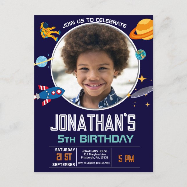 Postal Fiesta espacial de astronautas (Anverso)