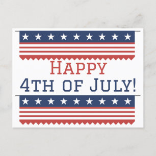 Postal Fiesta feliz del Día de la Independencia del 4 de 