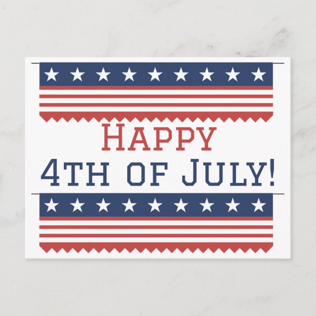 Postal Fiesta feliz del Día de la Independencia del 4 de  (Anverso)