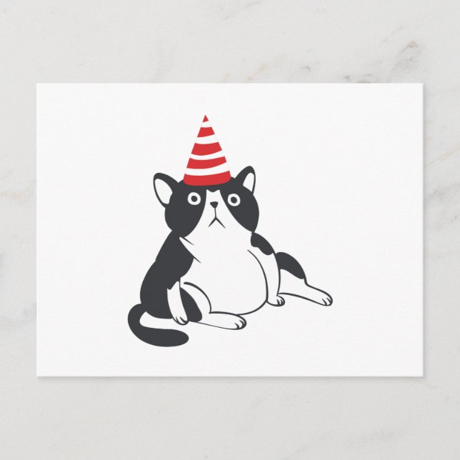 Postal Fiesta gato - Elegir color de fondo (Anverso)