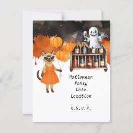 Postal Fiesta Halloween de pelota de futbol para los aman