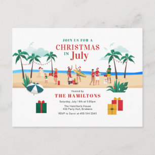 Postal Fiesta moderna de Navidad en julio