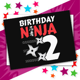 Postal fiesta Ninja de 2 años de edad celebra segundo ani
