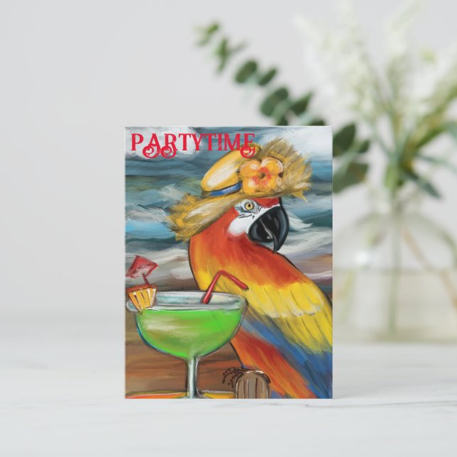 Postal Fiesta Parrots (Anverso de pie)