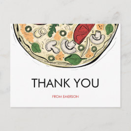 Postal Fiesta Pizza Cumpleaños Gracias Postcard