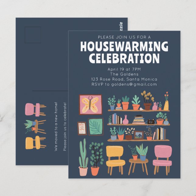 Postal Fiesta que calienta el hogar invita a una cómoda s (Anverso / Reverso)