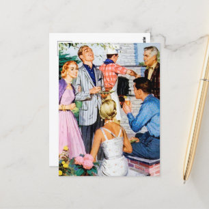 Postal fiesta retro vintage bbq fresco