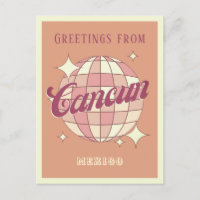 Postal Fiesta Retro Vintage de Cancún México